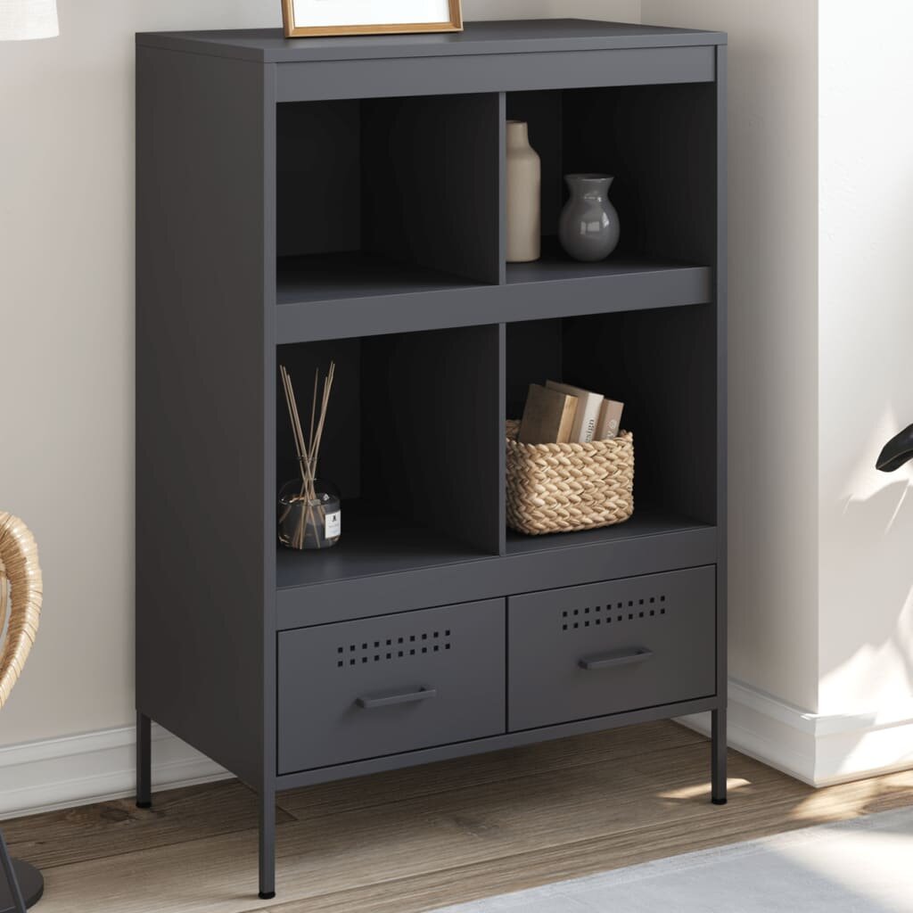 vidaXL Висок шкаф антрацит 68x39x1015 см стомана