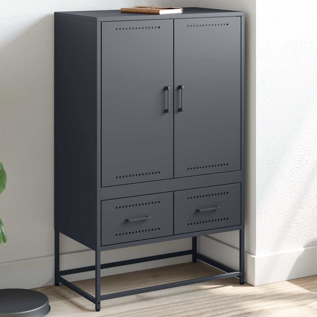 vidaXL Висок шкаф антрацит 68x39x1115 см стомана