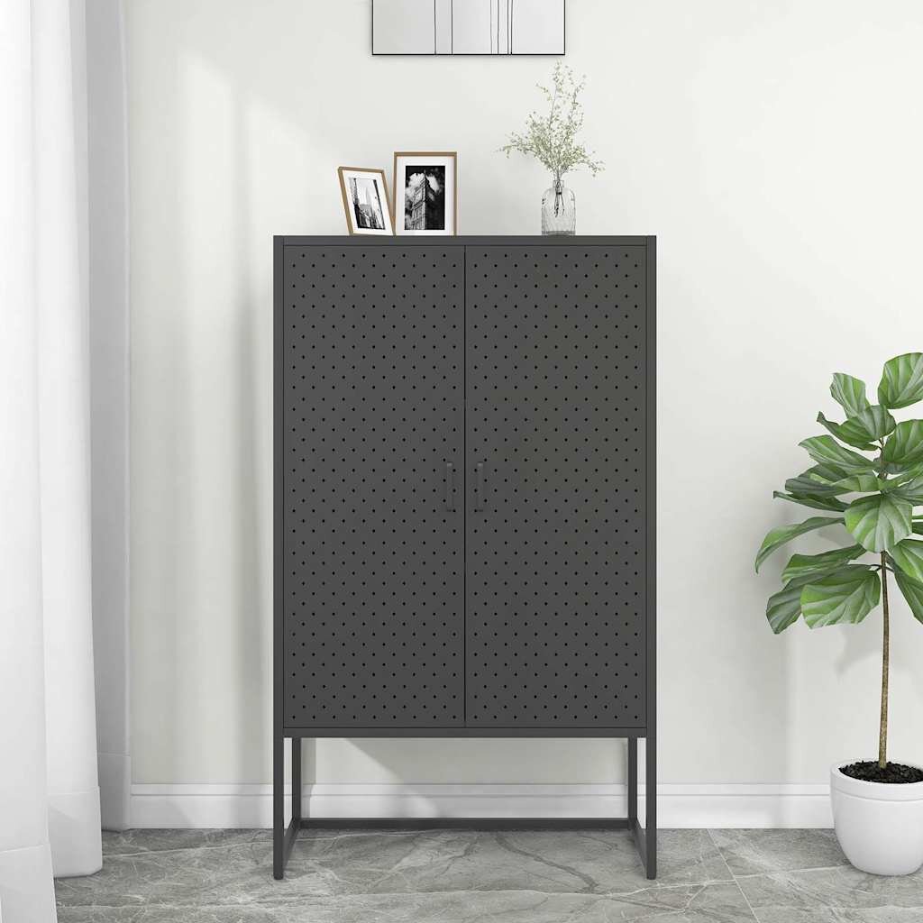 vidaXL Висок шкаф антрацит 80x35x135 см стомана
