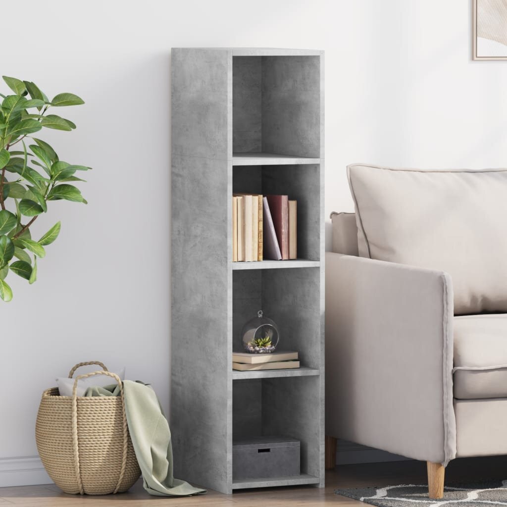 vidaXL Висок шкаф бетонно сив 30x41x124 см инженерно дърво