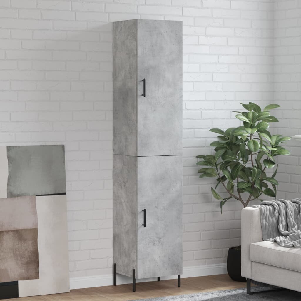 vidaXL Висок шкаф бетонно сив 345x34x180 см инженерно дърво