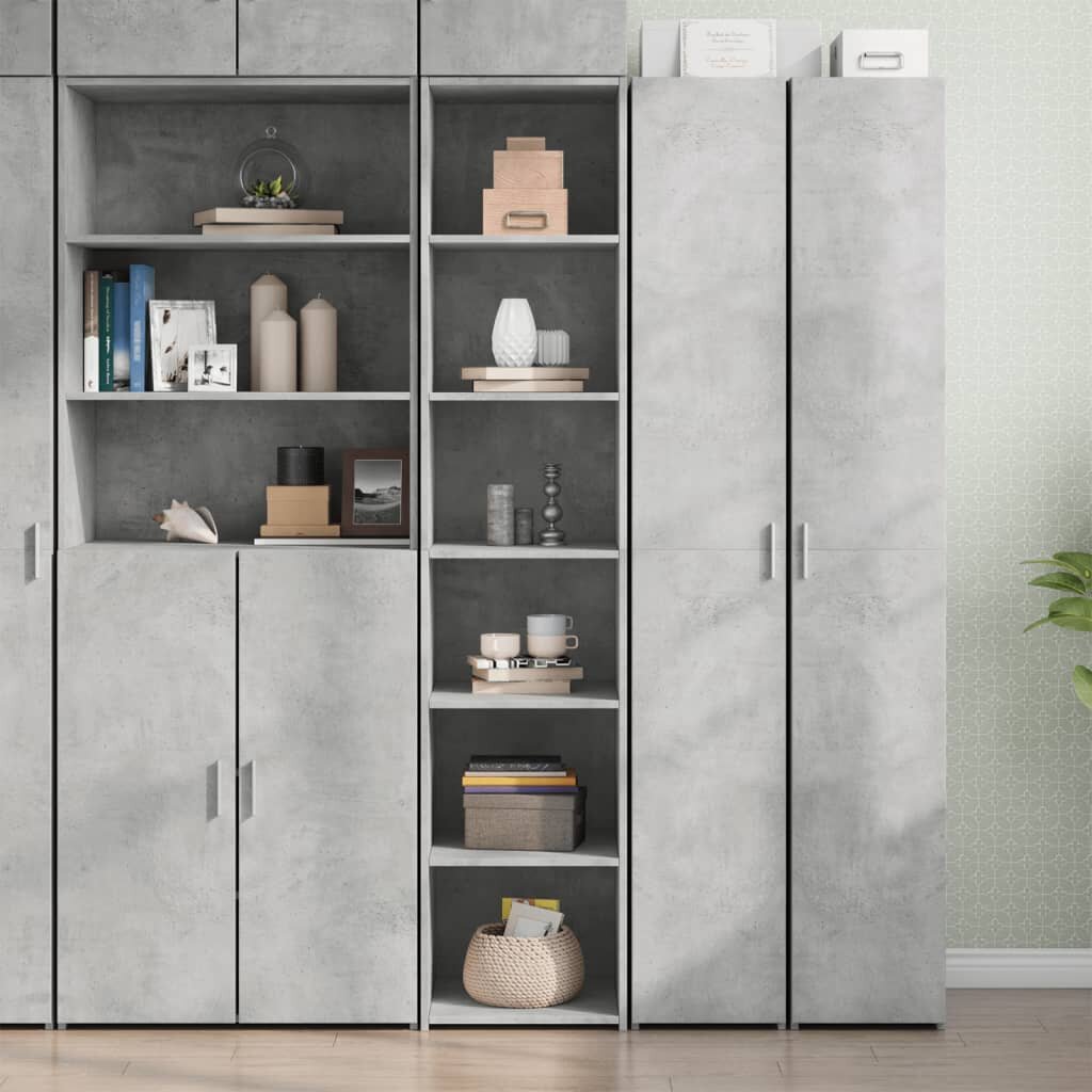 vidaXL Висок шкаф бетонно сив 40x41x185 см инженерно дърво