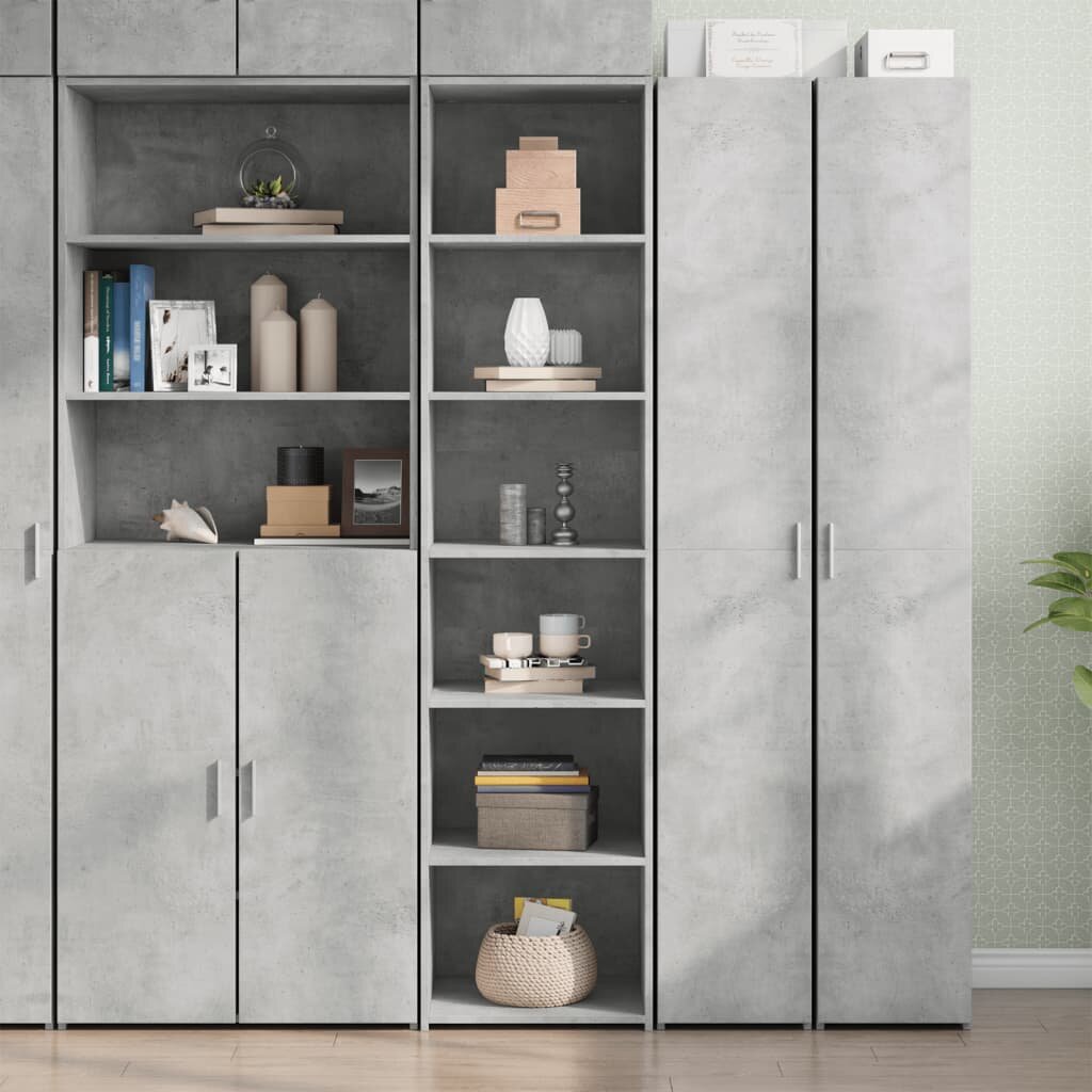 vidaXL Висок шкаф бетонно сив 45x41x185 см инженерно дърво