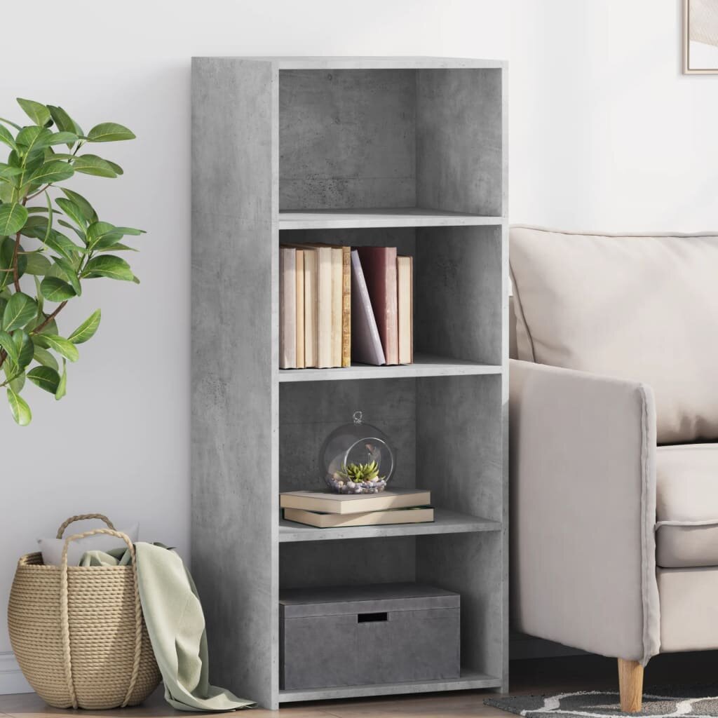 vidaXL Висок шкаф бетонно сив 50x41x124 см инженерно дърво