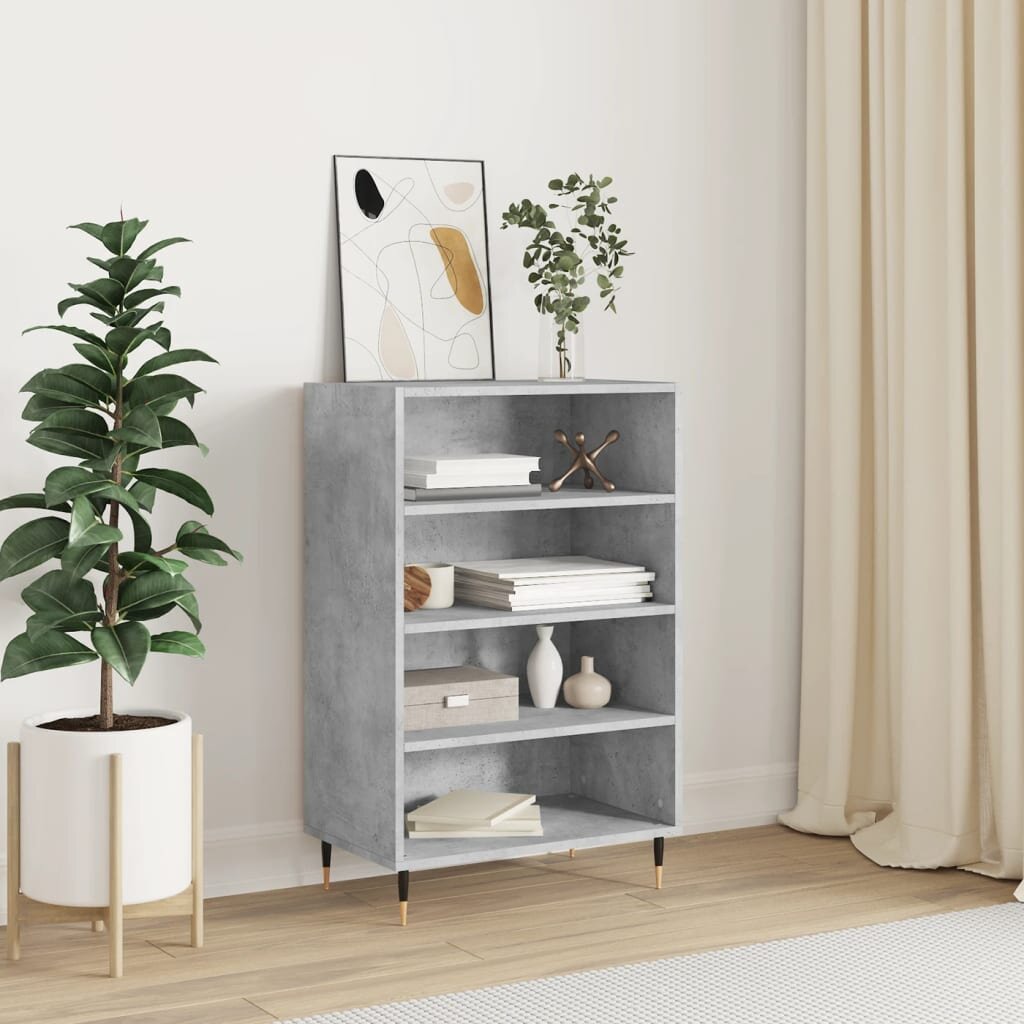vidaXL Висок шкаф бетонно сив 57x35x90 см инженерно дърво