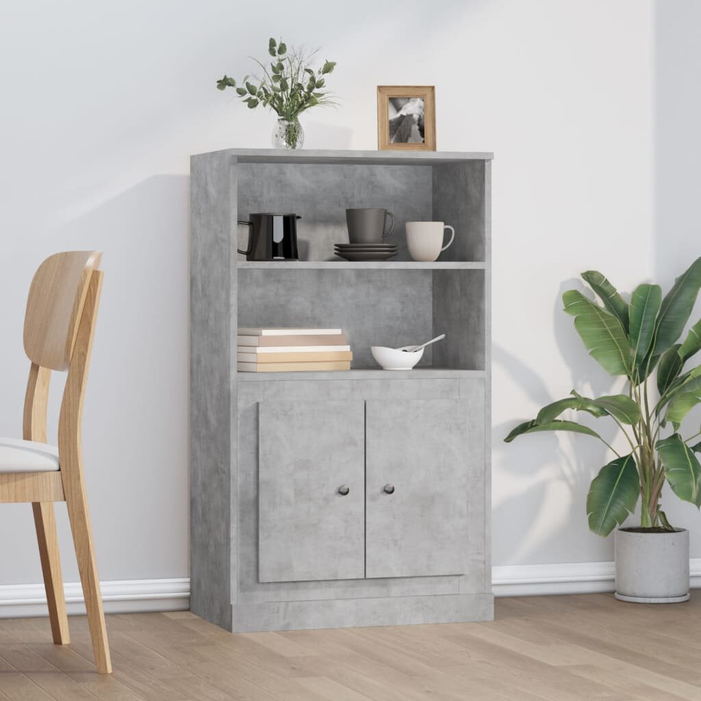 vidaXL Висок шкаф бетонно сив 60x355x1035 см инженерно дърво