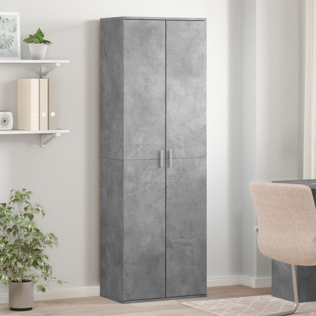 vidaXL Висок шкаф бетонно сив 60x35x180 см инженерно дърво