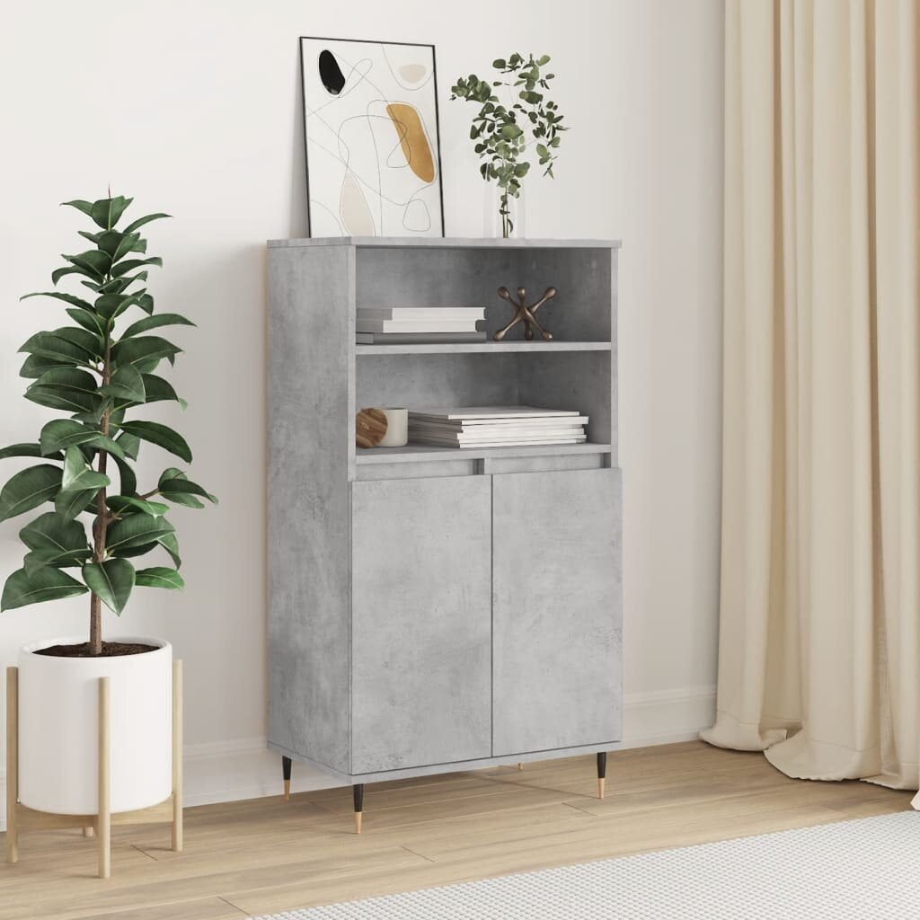 vidaXL Висок шкаф бетонно сив 60x36x110 см инженерно дърво