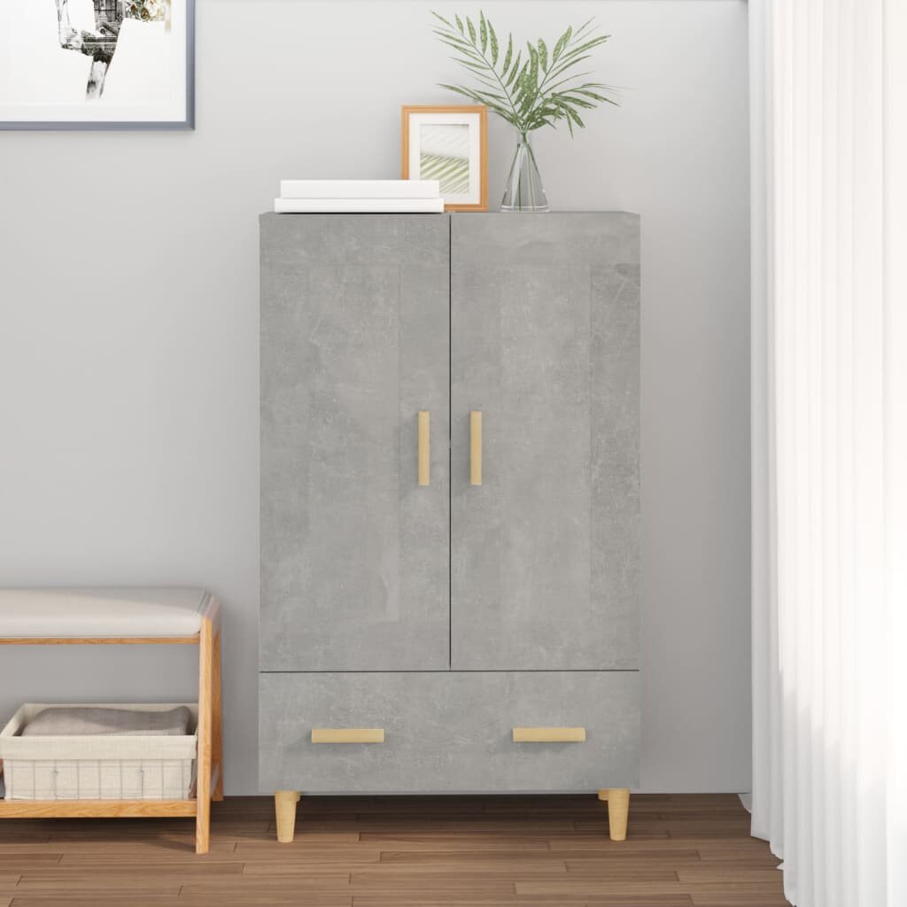 vidaXL Висок шкаф бетонно сив 70x31x115 см инженерно дърво