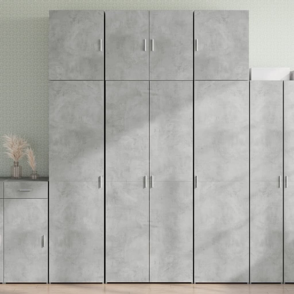 vidaXL Висок шкаф бетонно сив 80x425x249 см инженерно дърво