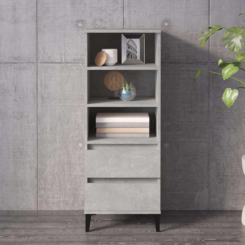 vidaXL Висок шкаф Бетонно сиво 40x36x110 см инженерно дърво