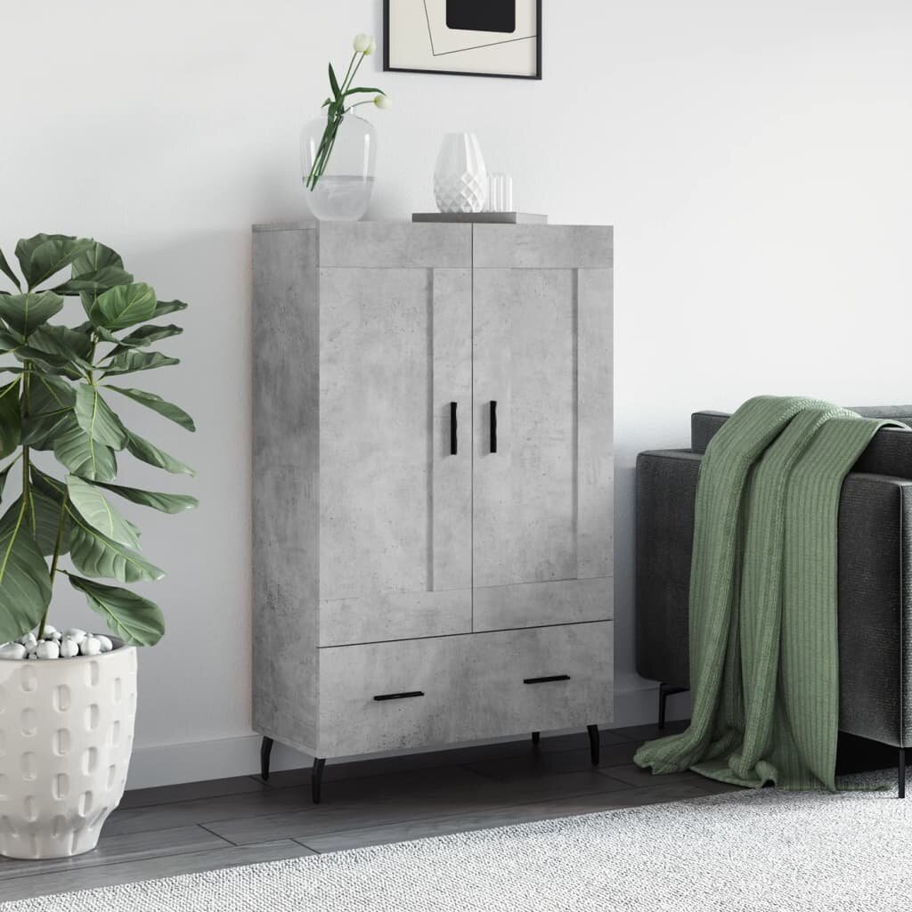 vidaXL Висок шкаф бетонно сиво 695x31x115 см инженерно дърво