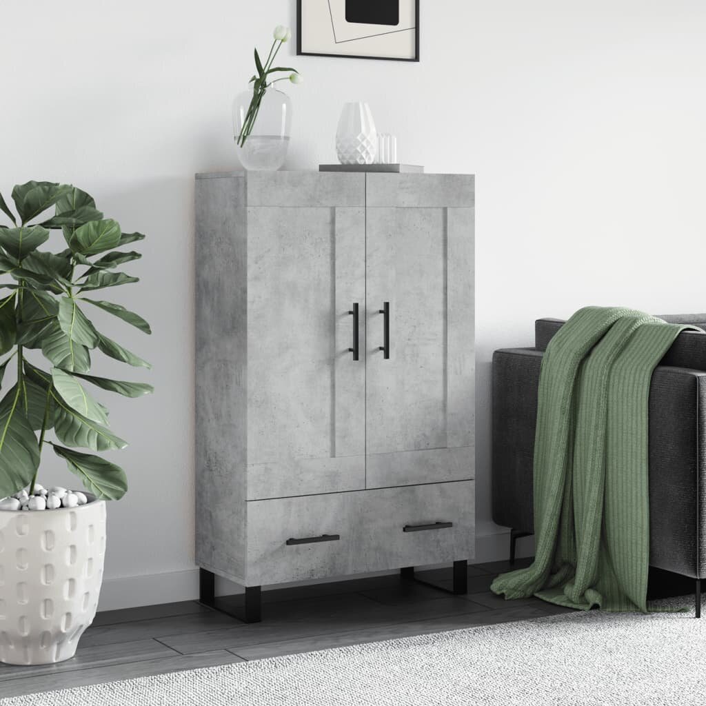 vidaXL Висок шкаф бетонно сиво 695x31x115 см инженерно дърво
