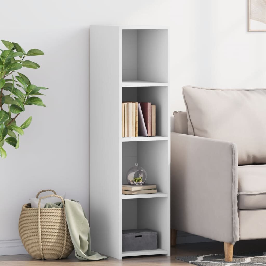 vidaXL Висок шкаф бял 30x41x124 см инженерно дърво
