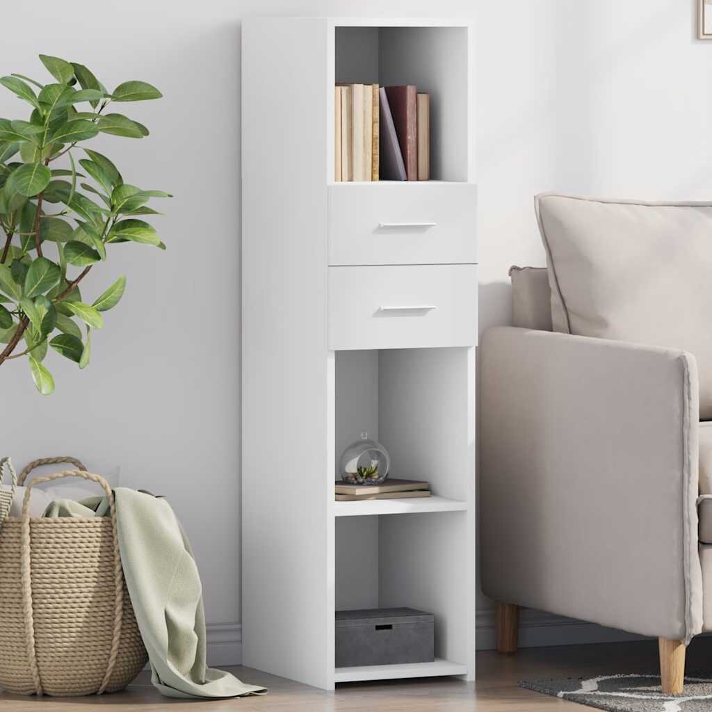 vidaXL Висок шкаф бял 30x425x124 см инженерно дърво