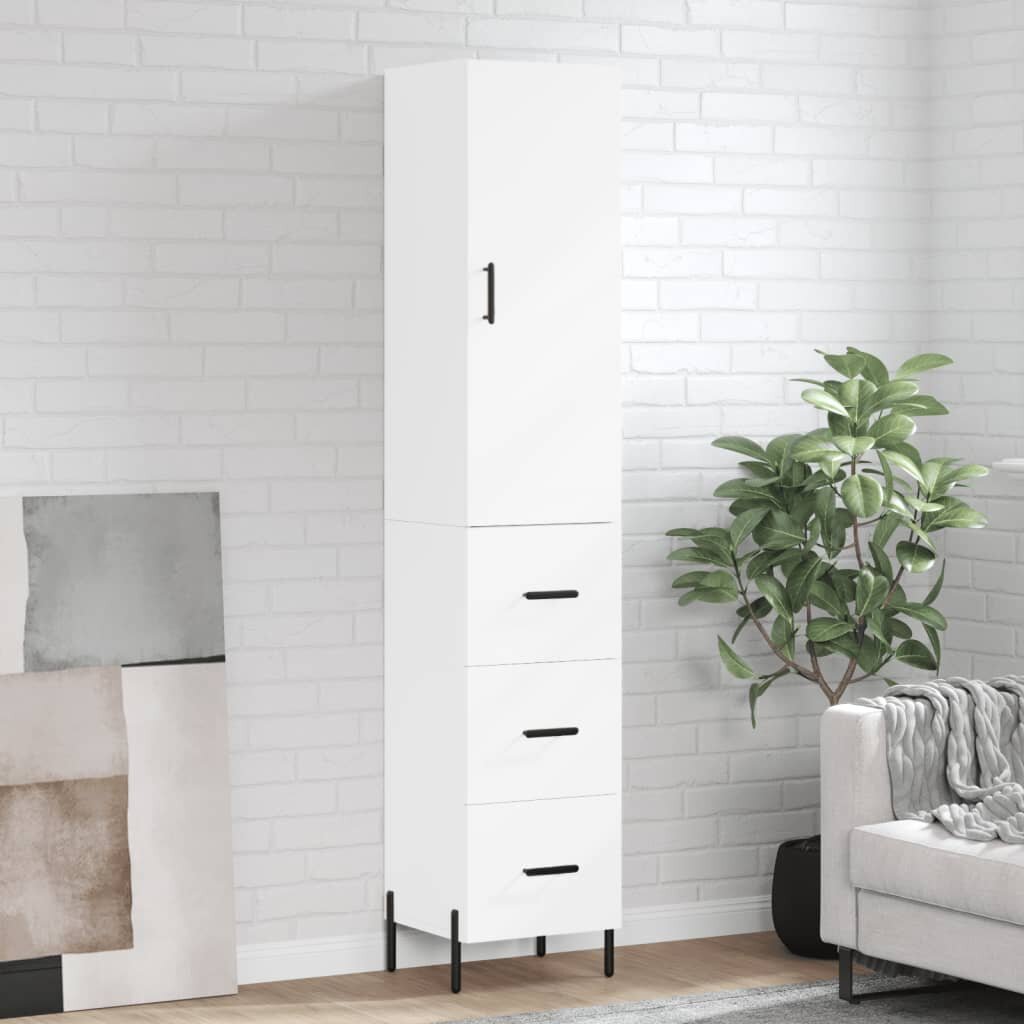 vidaXL Висок шкаф бял 345x34x180 см инженерно дърво