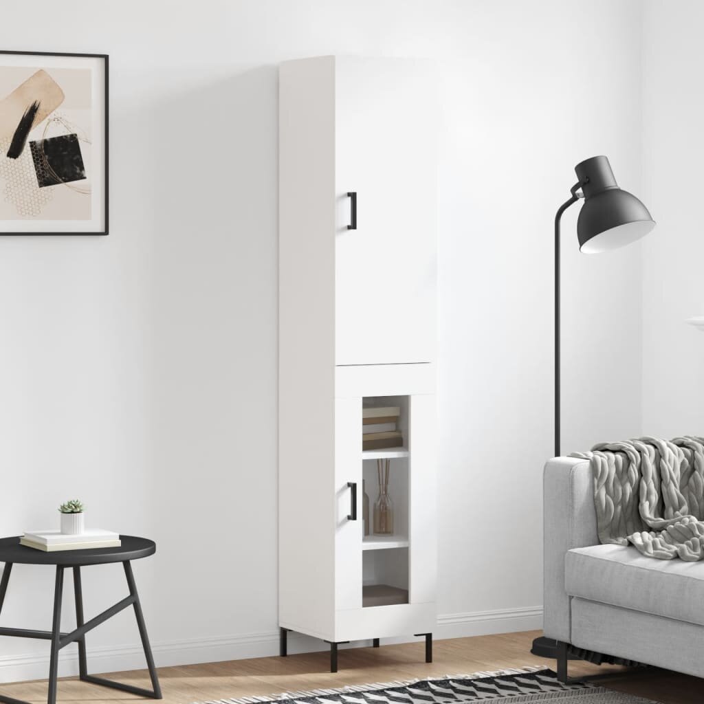 vidaXL Висок шкаф бял 345x34x180 см инженерно дърво