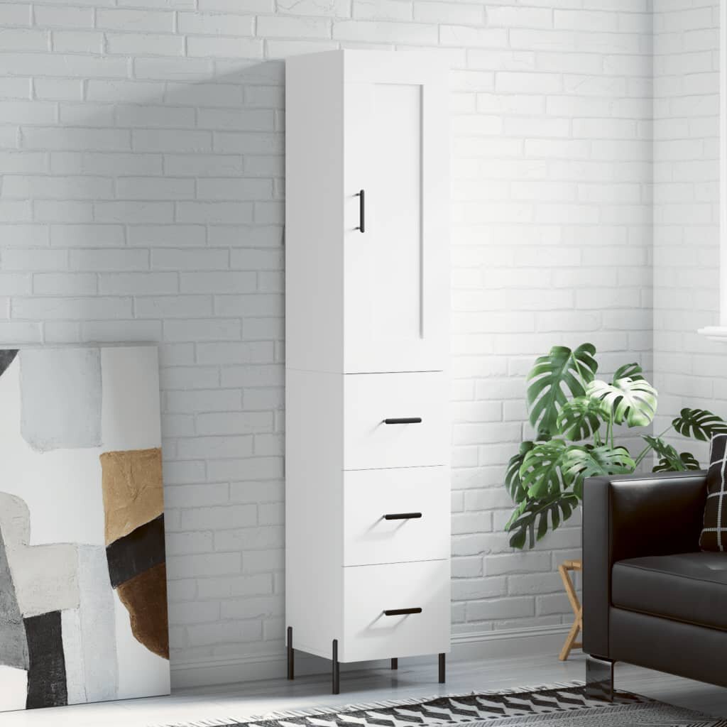 vidaXL Висок шкаф бял 345x34x180 см инженерно дърво