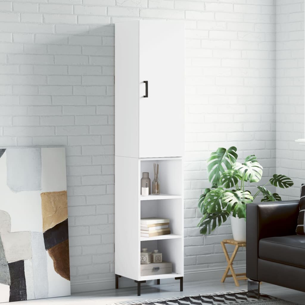 vidaXL Висок шкаф бял 345x34x180 см инженерно дърво