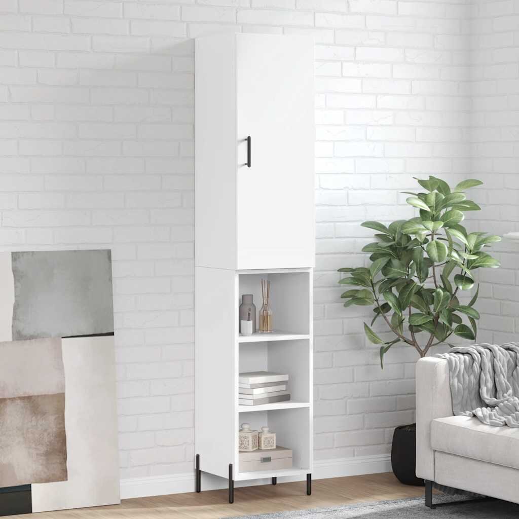 vidaXL Висок шкаф бял 345x34x180 см инженерно дърво