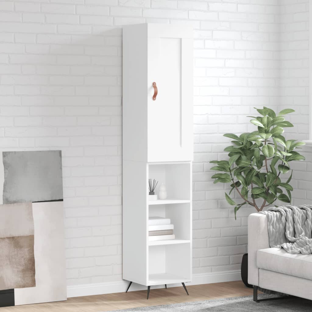vidaXL Висок шкаф бял 345x34x180 см инженерно дърво