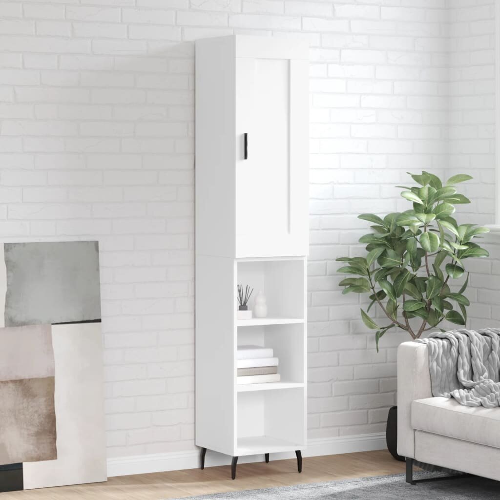 vidaXL Висок шкаф бял 345x34x180 см инженерно дърво