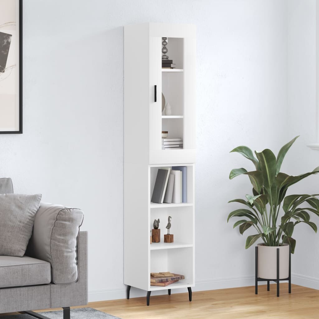 vidaXL Висок шкаф бял 345x34x180 см инженерно дърво