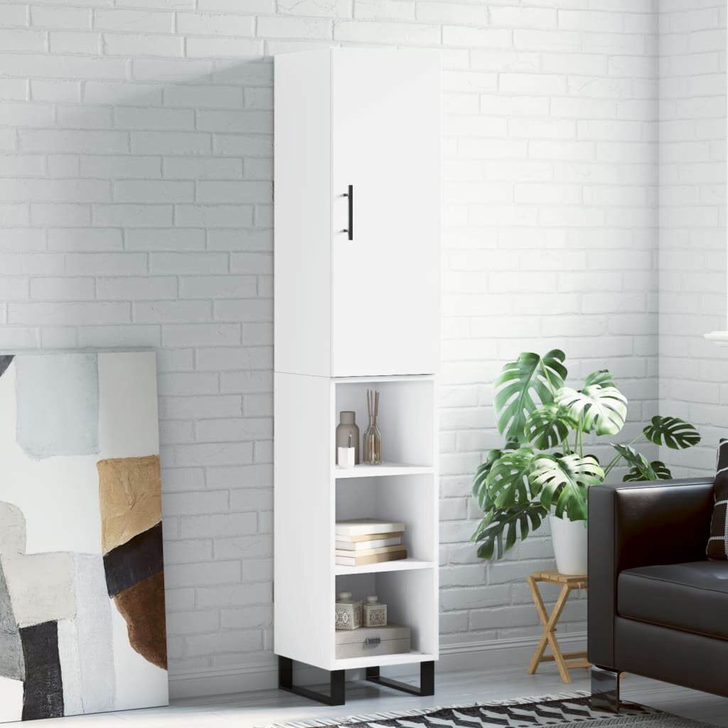 vidaXL Висок шкаф бял 345x34x180 см инженерно дърво