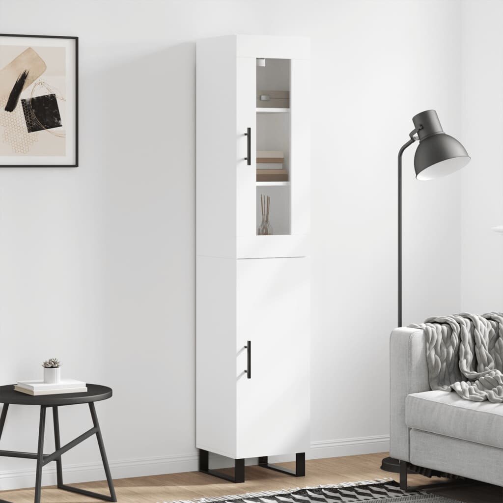 vidaXL Висок шкаф бял 345x34x180 см инженерно дърво
