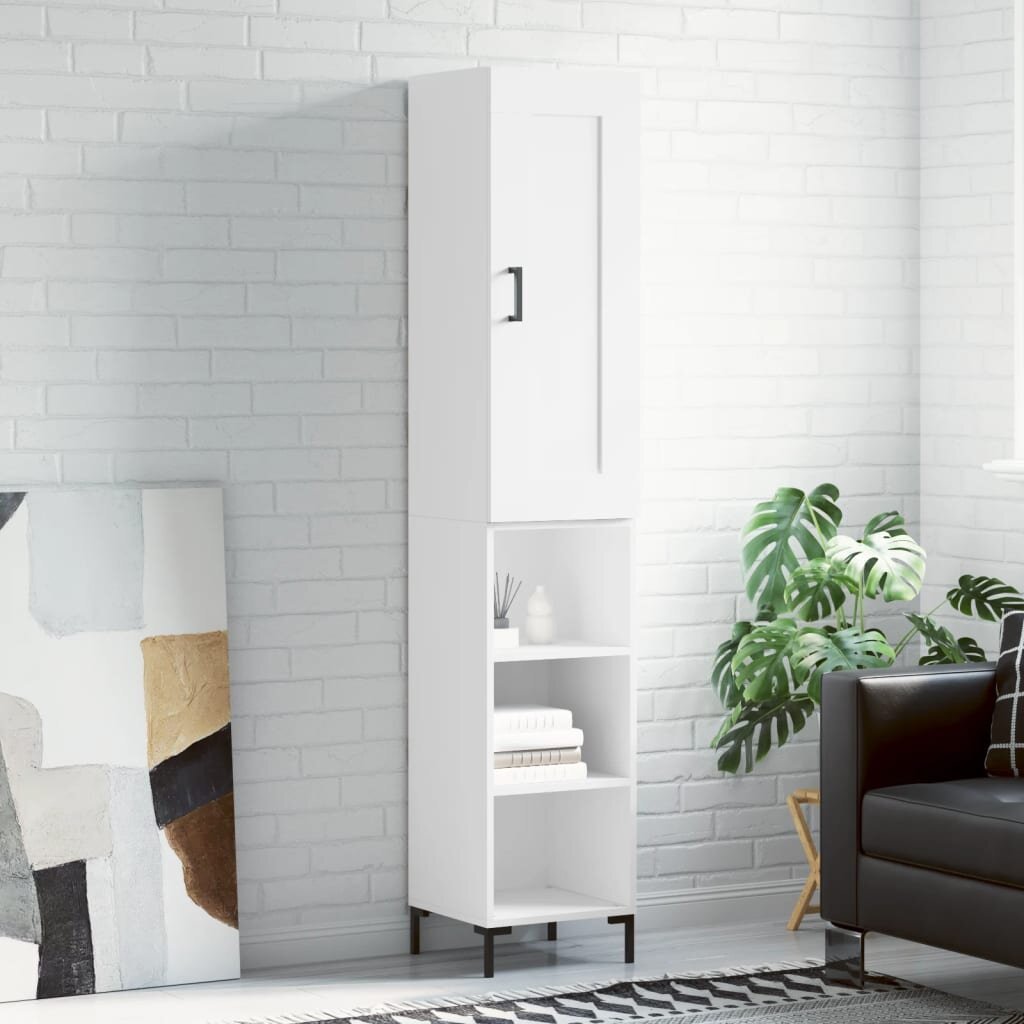 vidaXL Висок шкаф бял 345x34x180 см инженерно дърво