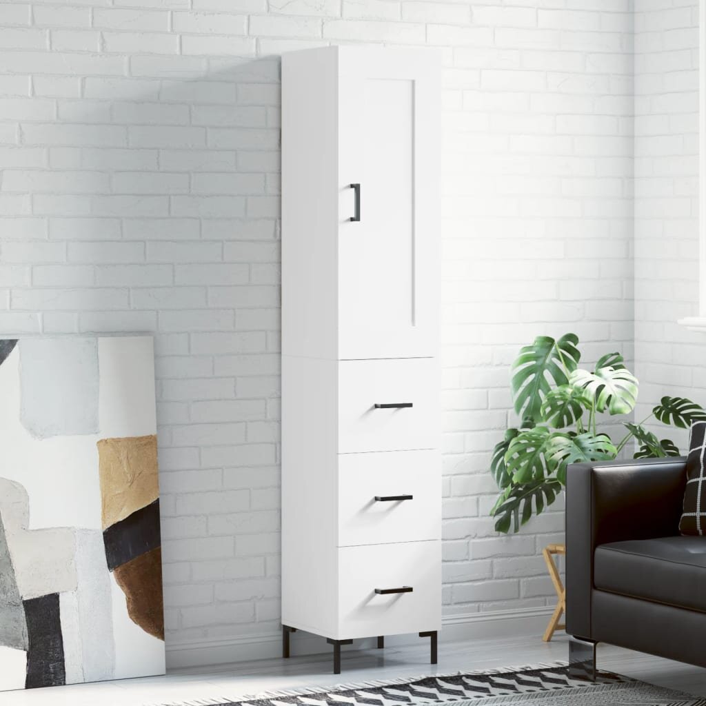vidaXL Висок шкаф бял 345x34x180 см инженерно дърво
