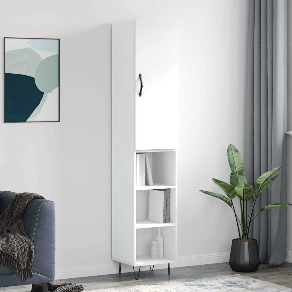 vidaXL Висок шкаф бял 345x34x180 см инженерно дърво