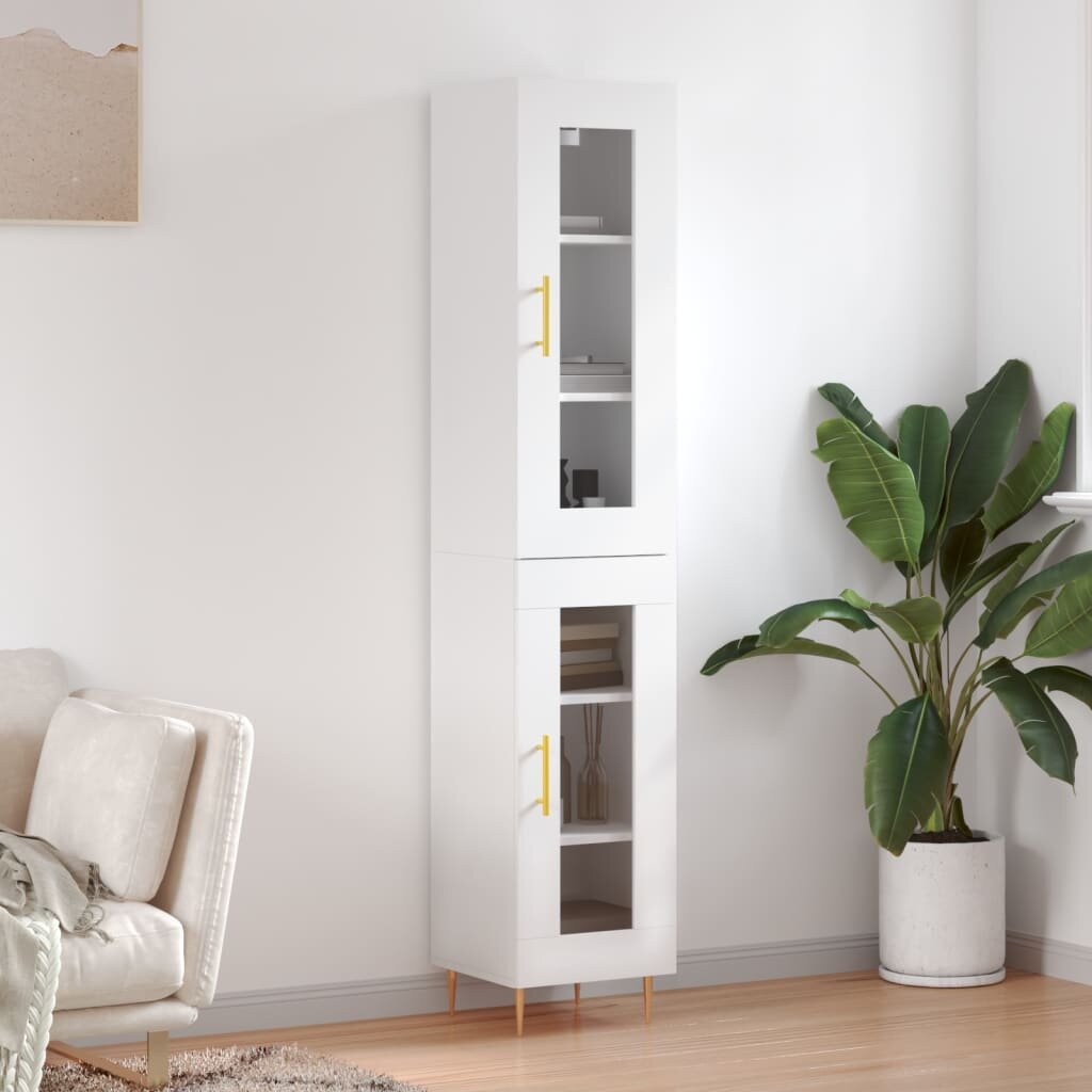 vidaXL Висок шкаф бял 345x34x180 см инженерно дърво