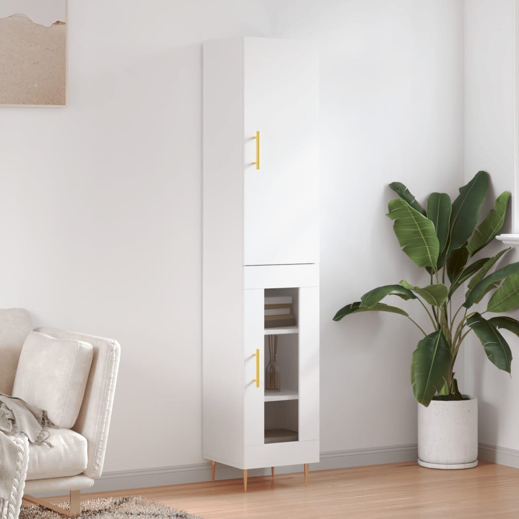 vidaXL Висок шкаф бял 345x34x180 см инженерно дърво