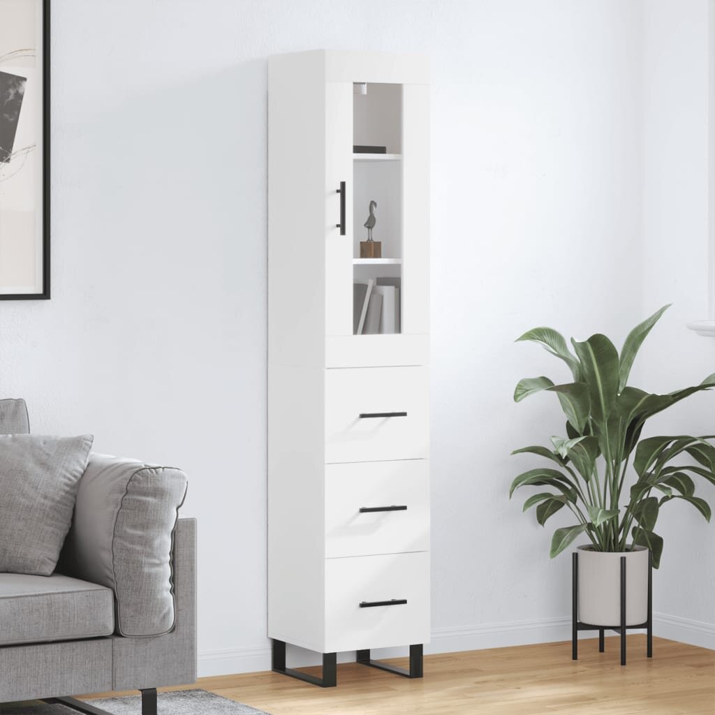 vidaXL Висок шкаф бял 345x34x180 см инженерно дърво