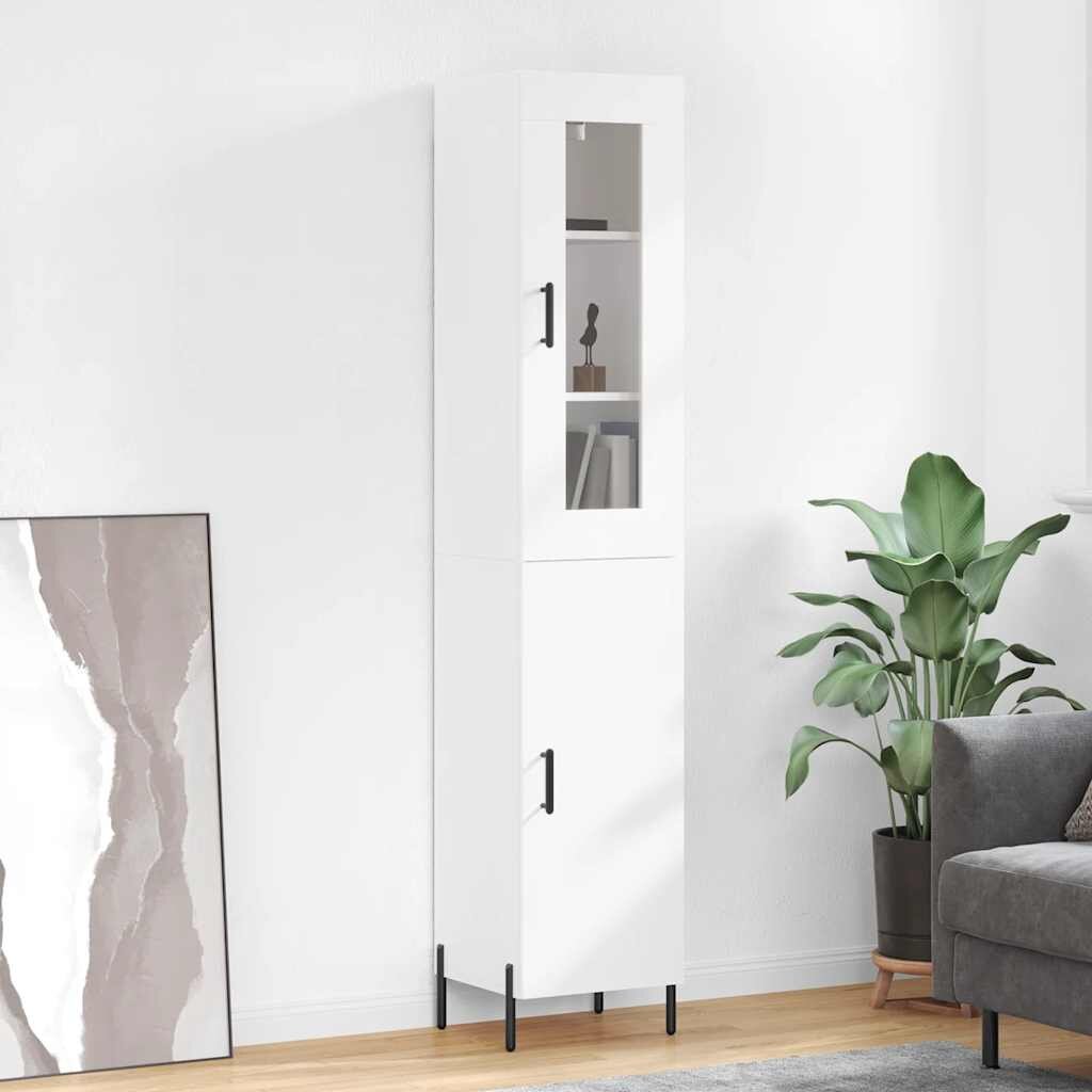 vidaXL Висок шкаф бял 345x34x180 см инженерно дърво