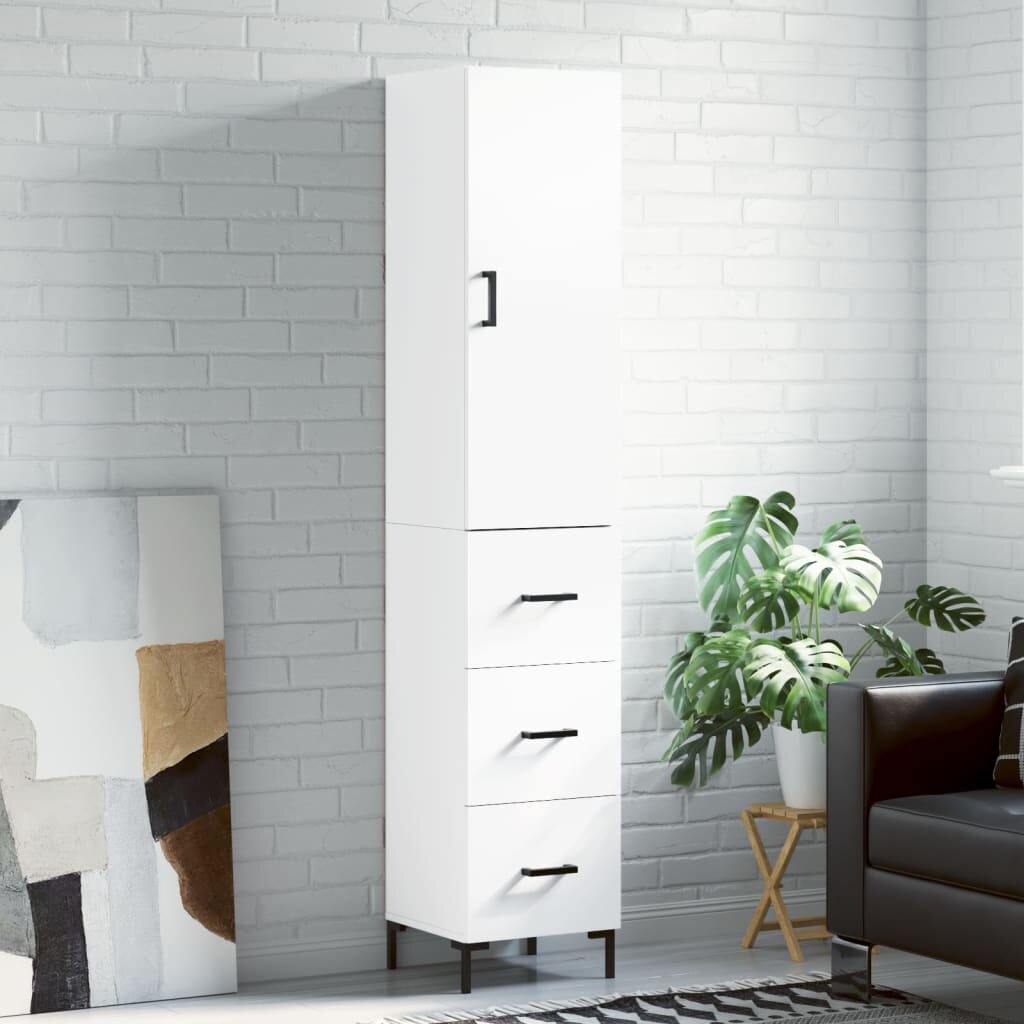 vidaXL Висок шкаф бял 345x34x180 см инженерно дърво