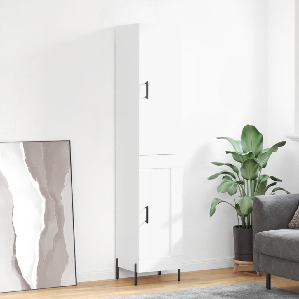 vidaXL Висок шкаф бял 345x34x180 см инженерно дърво