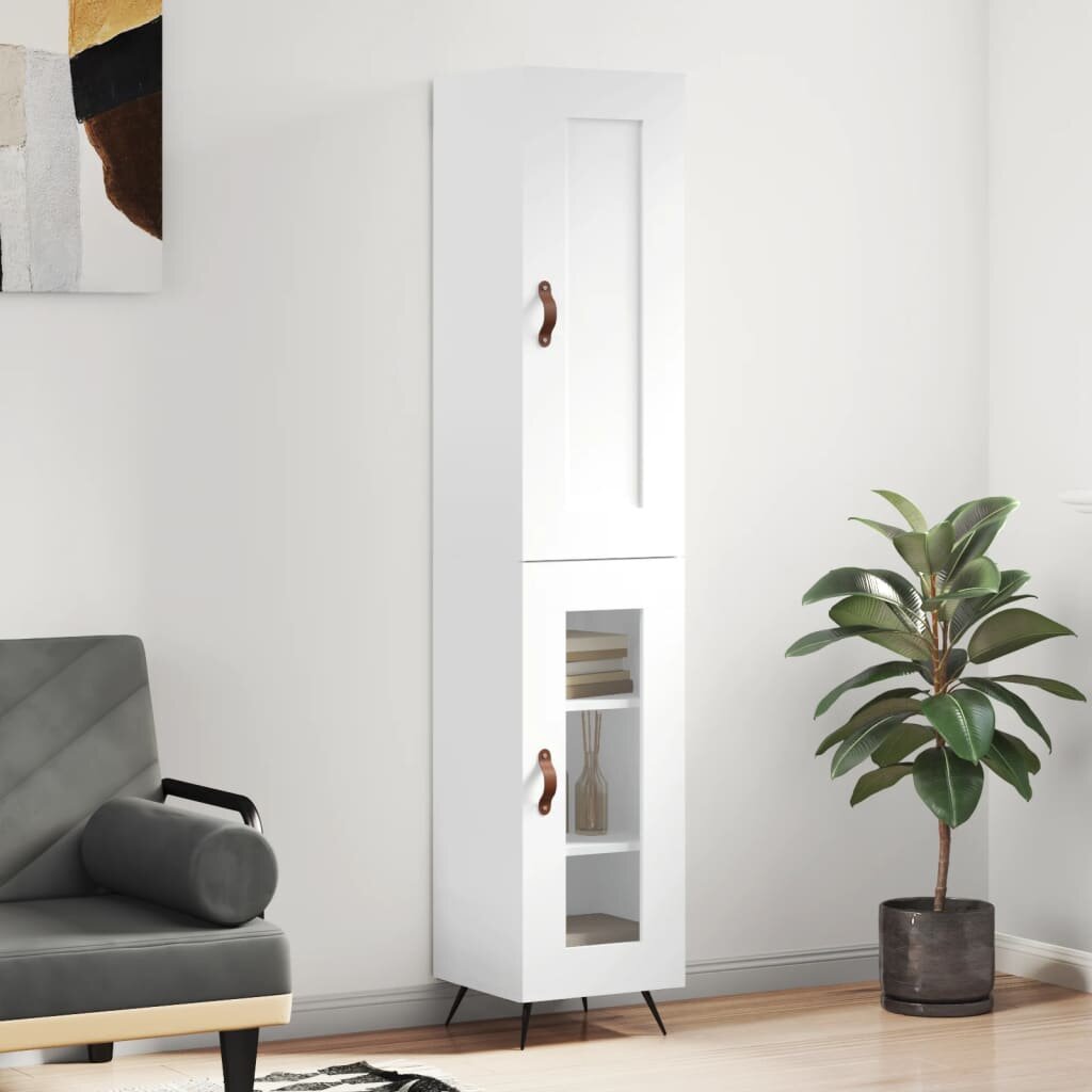 vidaXL Висок шкаф бял 345x34x180 см инженерно дърво