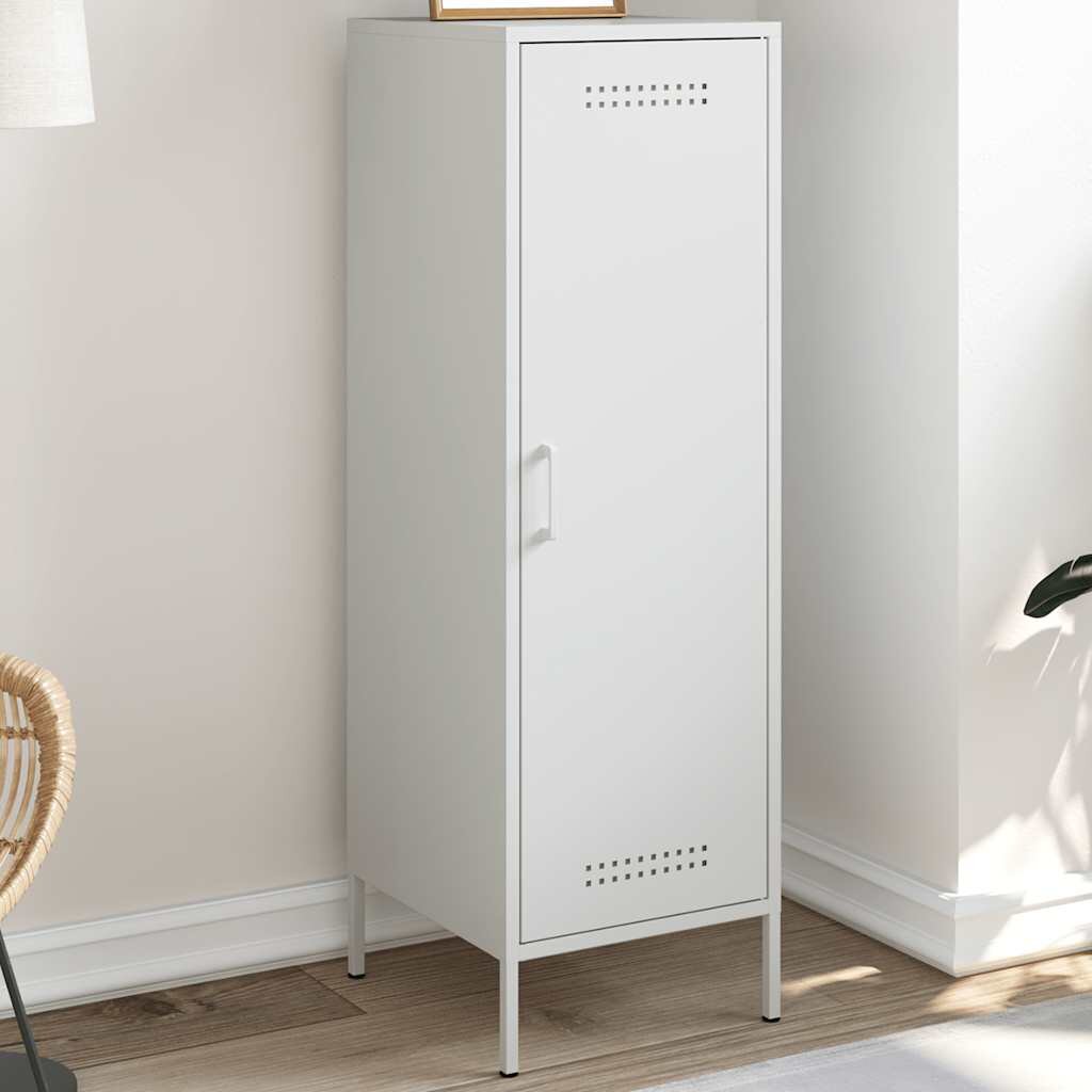 vidaXL Висок шкаф бял 36x39x113 см стомана