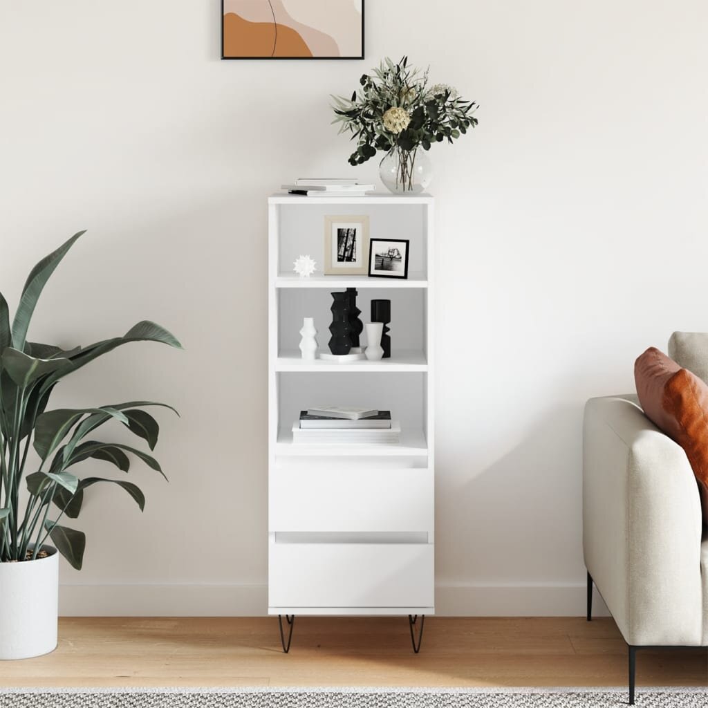 vidaXL Висок шкаф бял 40x36x110 см инженерно дърво