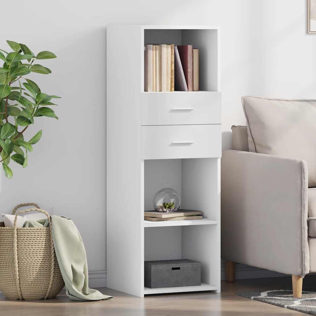 vidaXL Висок шкаф бял 40x425x124 см инженерно дърво