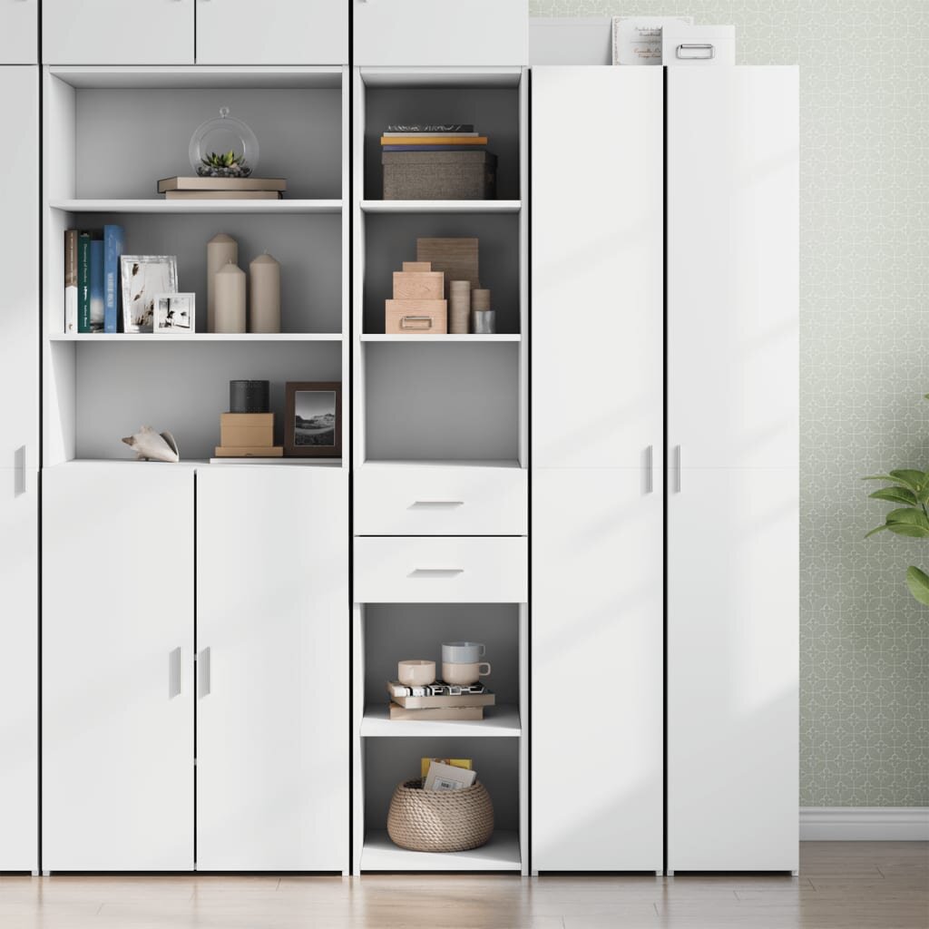 vidaXL Висок шкаф бял 40x425x185 см инженерно дърво