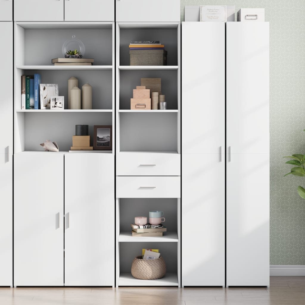 vidaXL Висок шкаф бял 45x425x185 см инженерно дърво