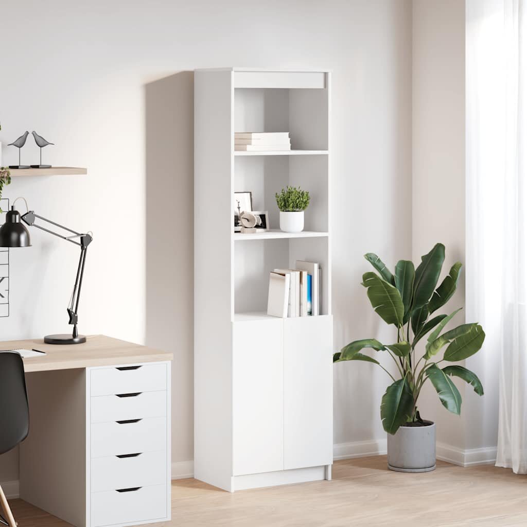 vidaXL Висок шкаф бял 50x35x180 cм инженерно дърво