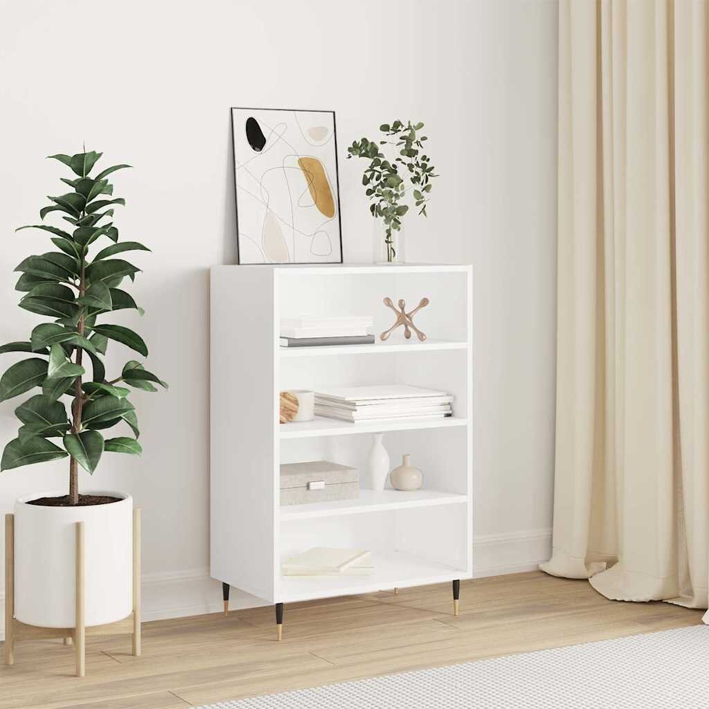 vidaXL Висок шкаф бял 57x35x90 см инженерно дърво