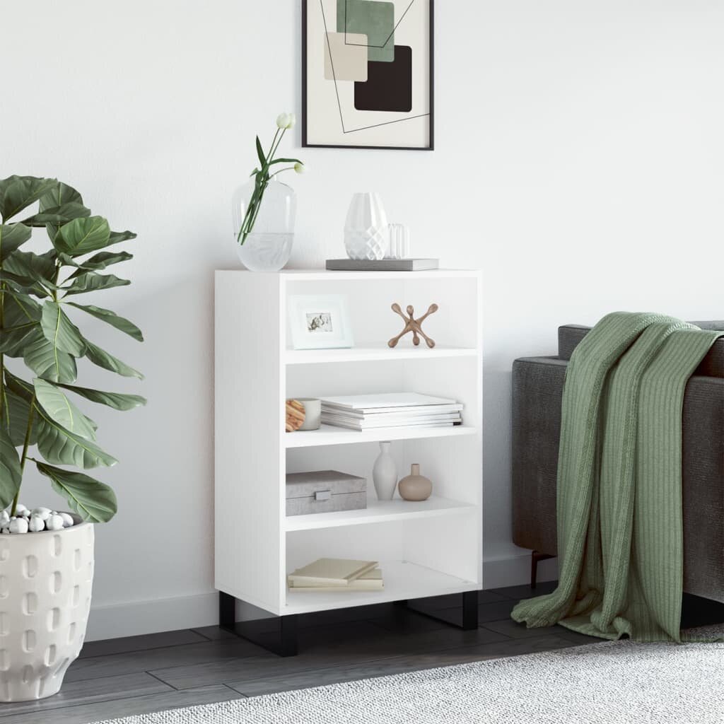 vidaXL Висок шкаф бял 57x35x90 см инженерно дърво