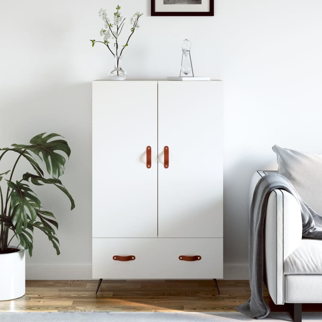 vidaXL Висок шкаф бял 695x31x115 см инженерно дърво