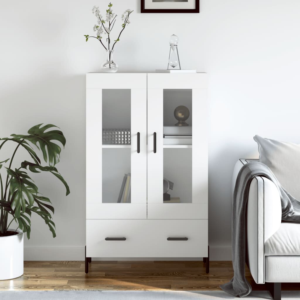 vidaXL Висок шкаф бял 695x31x115 см инженерно дърво