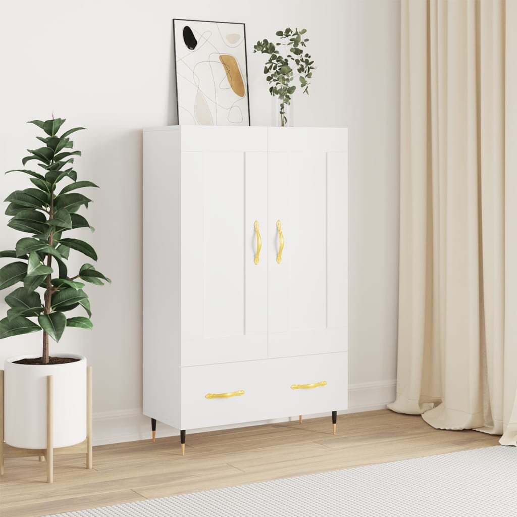 vidaXL Висок шкаф бял 695x31x115 см инженерно дърво